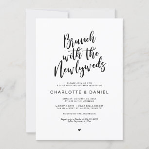Post wedding, Brunch with the newlyweds, Black Inv Invitation