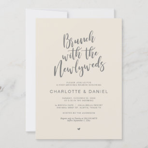 Post wedding, Brunch with the newlyweds Grey Cream Invitation