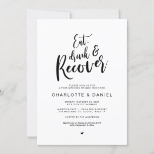 Post wedding, Eat, Drink and Recover Brunch Invitation