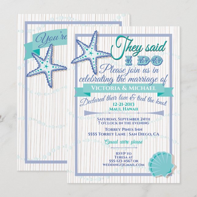 Post Wedding Reception Invitation (Front/Back)
