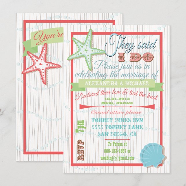 Post Wedding Reception Invitation (Front/Back)