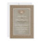Post Wedding Reception Invitation -- Burlap