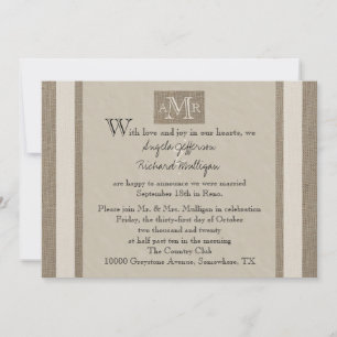 Post Wedding Reception Invitation - Parchment Look