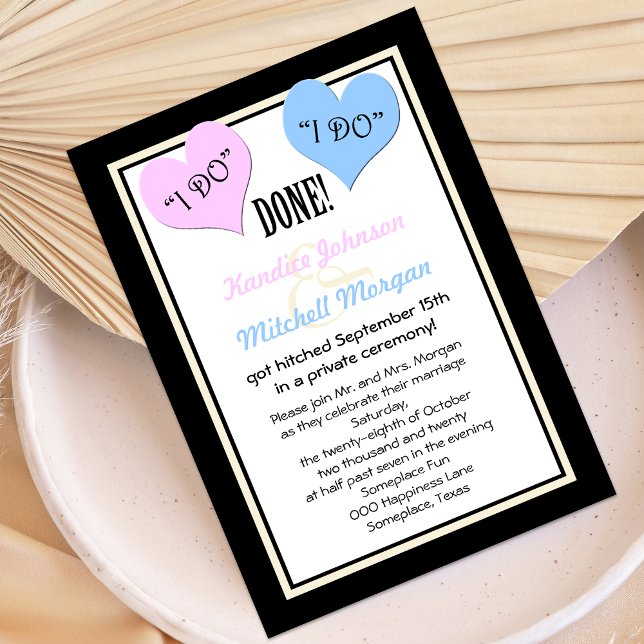 Post Wedding Reception Invitations -- I Do (Creator Uploaded)