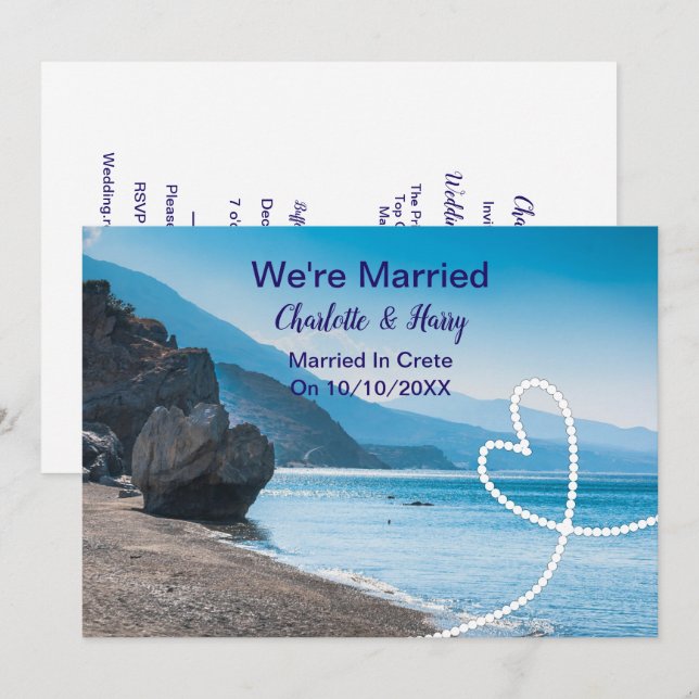 Post Wedding Reception Party Married In Crete Invitation (Front/Back)