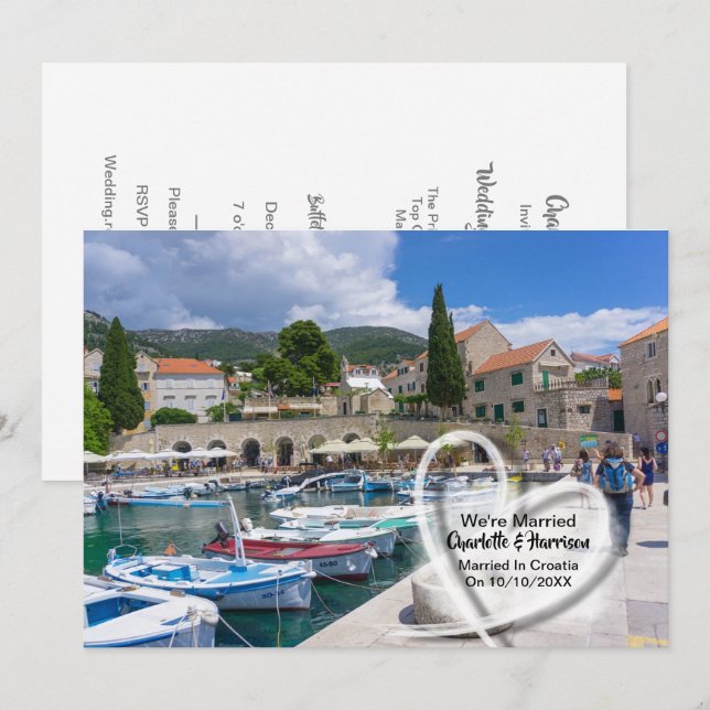 Post Wedding Reception Party Married In Croatia Invitation (Front/Back)