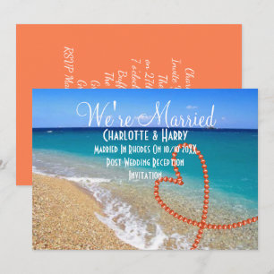 Post Wedding Reception Party Sunny Beach Scene Invitation