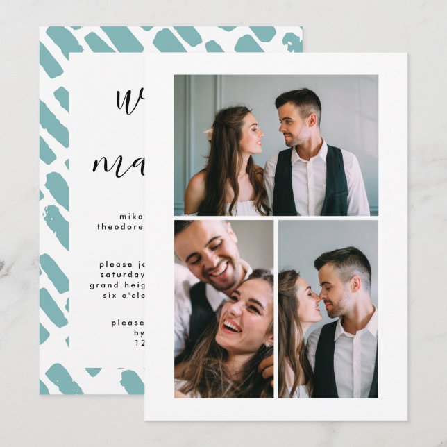 Post Wedding Three Photo Announcement (Front/Back)