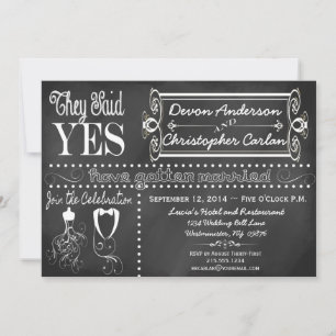 Post Wedding Trendy Chalkboard Invitation