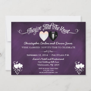 Post Wedding Trendy Purple Chalkboard Invitation