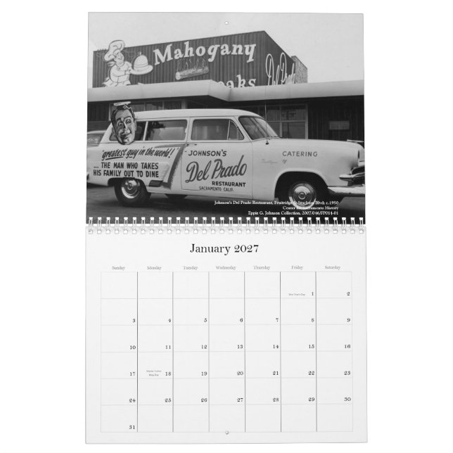 Post-WWII Sacramento Calendar (Jan 2027)