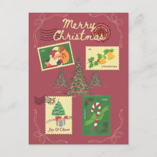 Postage christmas  holiday postcard