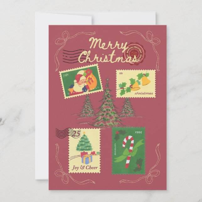 Postage christmas, stamp holiday card (Front)