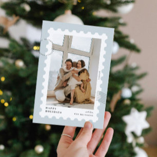 Postage Photo Frame Christmas Holiday Card