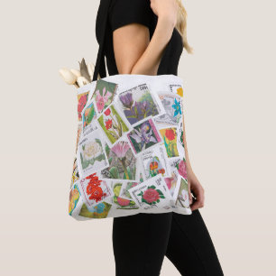 Postage Stamp Collage Tote Bag