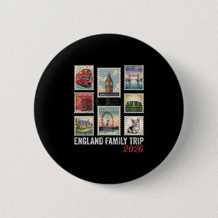 Postage Stamp England Family Trip 2026 London Eye 6 Cm Round Badge
