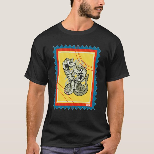 Postage Stamp Snakes Rattlesnake Snake T-Shirt (Front)