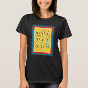 Postage Stamp Vegetarian Avocado Workout T-Shirt