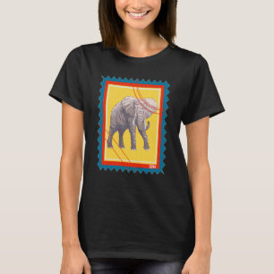 Postage Stamp Wild Animal Realistic Elephant T-Shirt