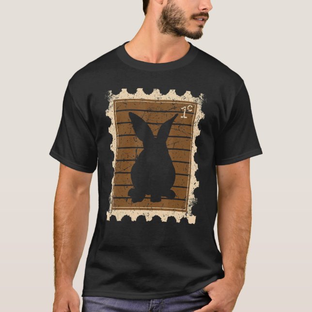 Postage Stamp With A Bunny Rabbits T-Shirt (Front)