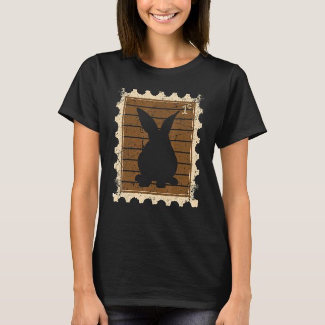 Postage Stamp With A Bunny Rabbits T-Shirt (Front)