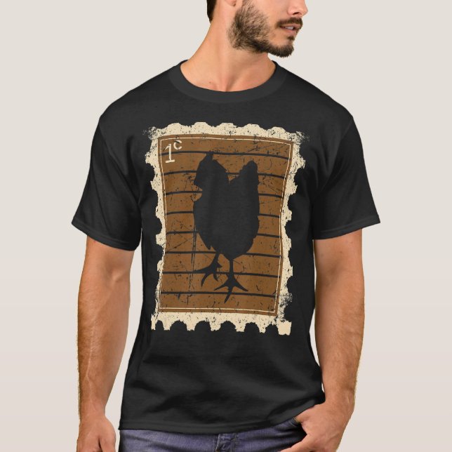 Postage Stamp With A Chicken T-Shirt (Front)