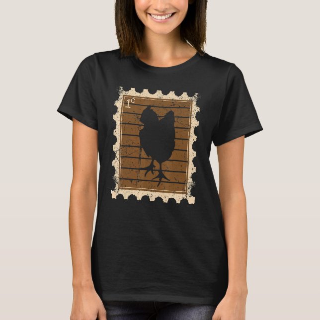 Postage Stamp With A Chicken T-Shirt (Front)
