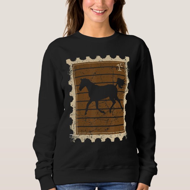 Postage Stamp With A Horse 2 Sweatshirt (Front)