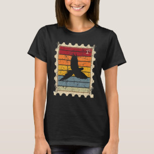Postage Stamp With A Sunset Ara Parrot T-Shirt