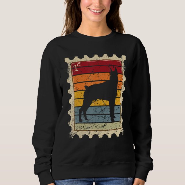 Postage Stamp With A Sunset Dobermann 1 Sweatshirt (Front)