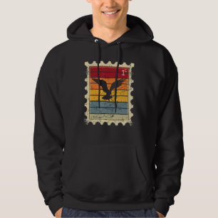 Postage Stamp With A Sunset Eagle Hoodie