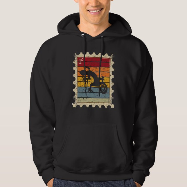 Postage Stamp With A Sunset Gecko Hoodie (Front)