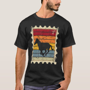 Postage Stamp With A Sunset Running Horse T-Shirt