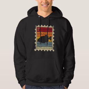 Postage Stamp With A Sunset Sea Fish Hoodie