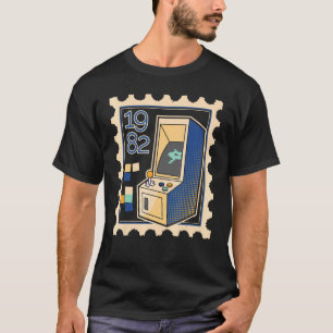 Postage Stamp With Computer Game Slot Machine 1982 T-Shirt