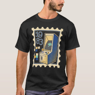 Postage Stamp With Computer Game Slot Machine 1983 T-Shirt