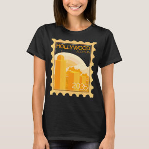 Postage Stamp With Sunset In Hollywood T-Shirt