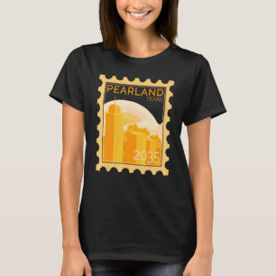 Postage Stamp With Sunset In Pearland T-Shirt