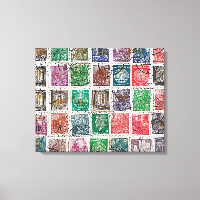 Postage stamps canvas print (Front)
