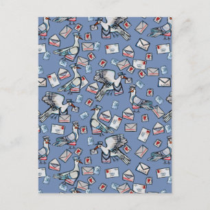 Postal Blues Mail Carrier Pigeon Postcard