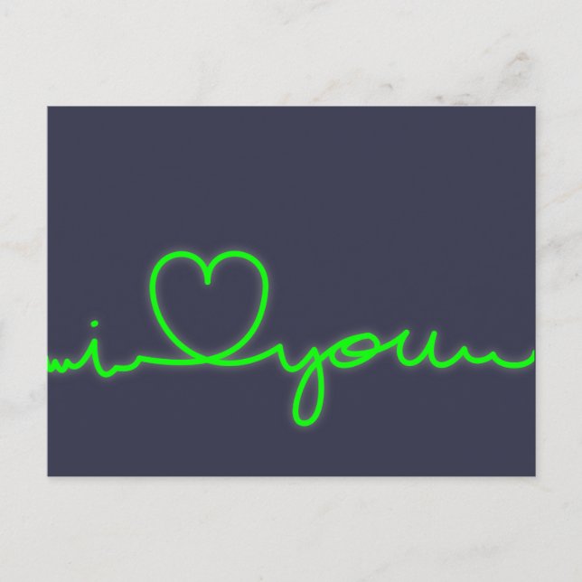 Postal Cardiogram I love you Postcard (Front)