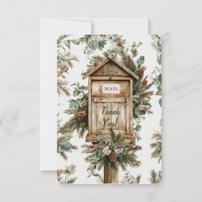 Postal Carrier Thank You Card Holiday Mailbox  (Front)