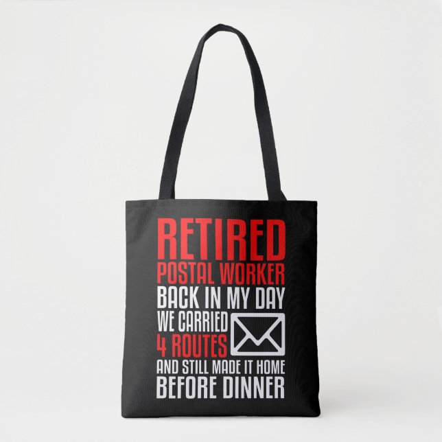 Postal Carrier Worker Retirement Gift Funny Mail Tote Bag (Front)