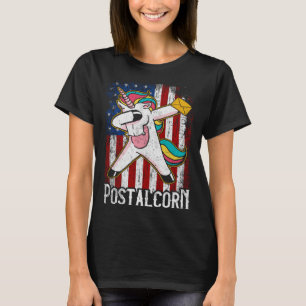 Postal Corn Unicorn Mail Lady Postal Worker T-Shirt