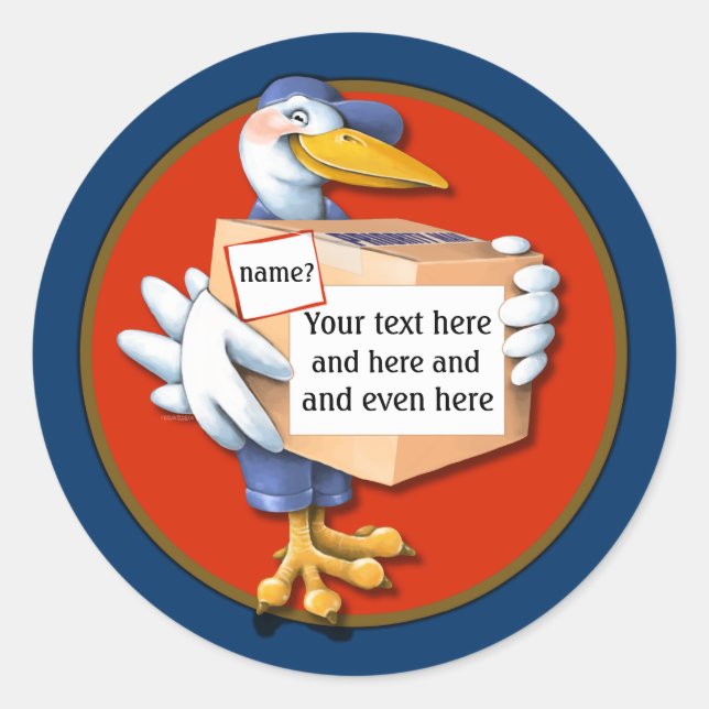 Postal delivery with a smile classic round sticker (Front)