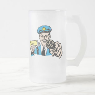 Postal Frosted Glass Beer Mug