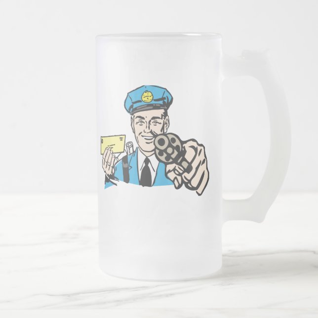 Postal Frosted Glass Beer Mug (Right)