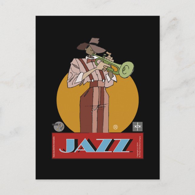 Postal- Jazz Dibujante Postcard (Front)
