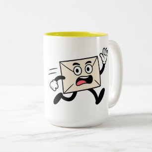 Postal lady with mail Two-Tone coffee mug