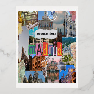 Postal Madrid Foil Holiday Postcard